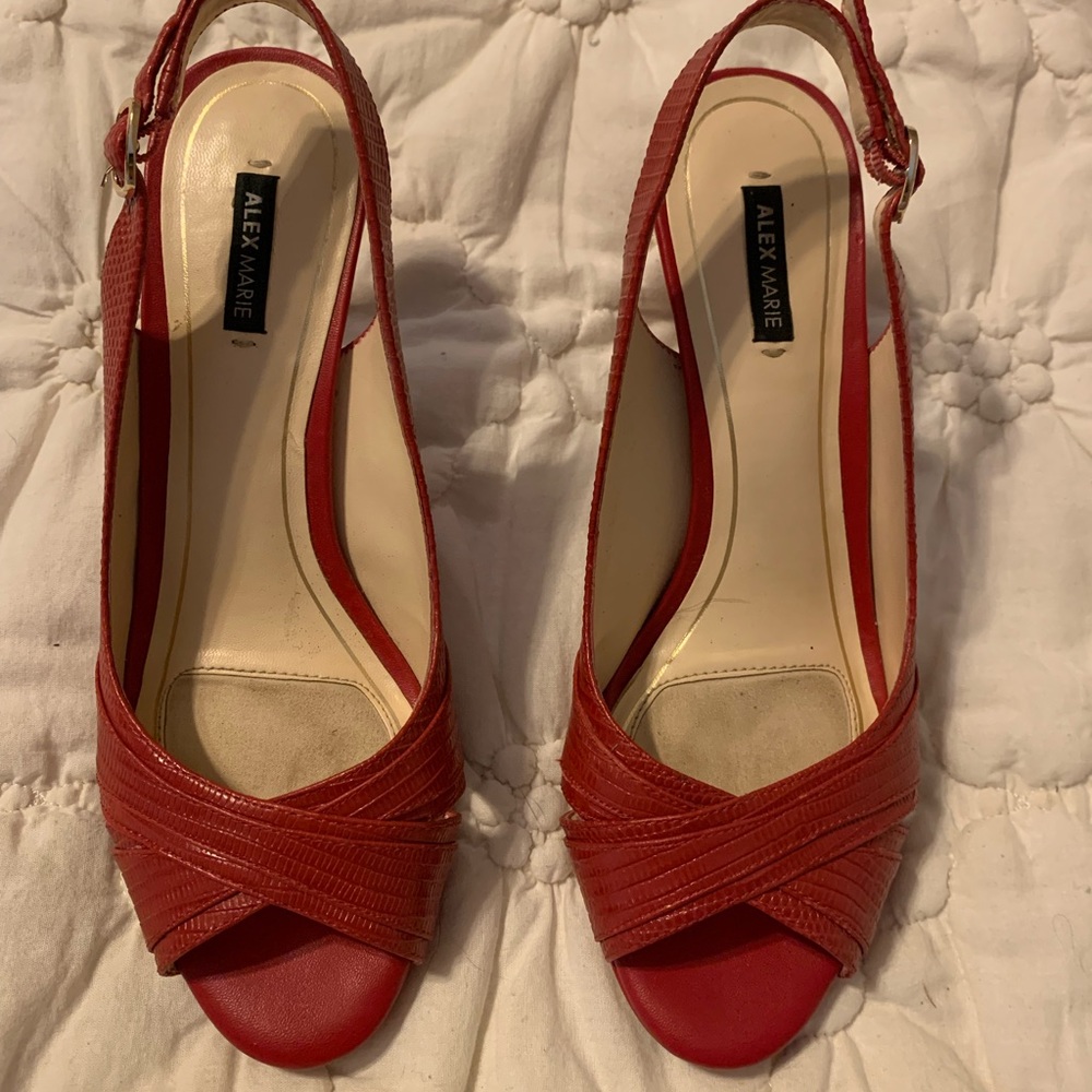 Alex Marie Red Slip back heels
